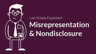 Misrepresentation and Nondisclosure  Contracts  Defenses amp Excuses [upl. by Koby]