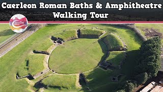 CAERLEON ROMAN BATHS amp AMPHITHEATRE WALES  Walking Tour  Pinned on Places [upl. by Nylirehs]