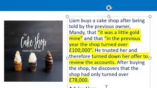 How to apply misrepresentation Liam cupcake scenario [upl. by Cox]