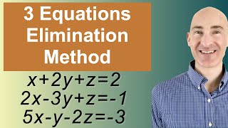 Solving Systems of 3 Equations Elimination [upl. by Eimam]