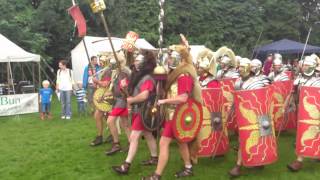 Roman Reenactment at the Amphitheatre in Caerleon Marching In [upl. by Nadab]